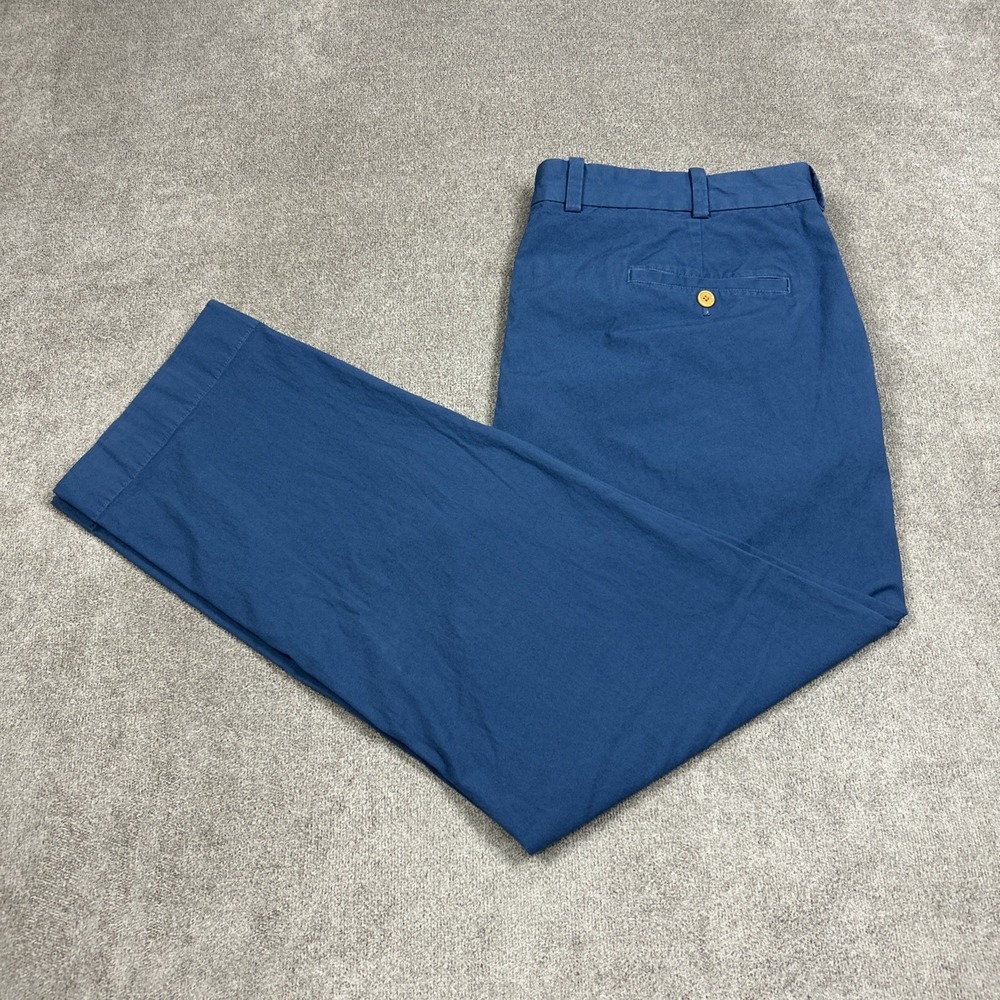 Brooks Brothers Pants Clark Fit Chino Mens 40x30 Blue Stretch Cotton Flat Front